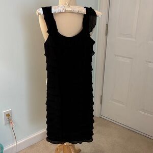 Suzi Chin for Maggy Boutique Elegant Black Ruffle Dress